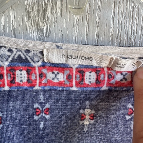 Maurices Red, White, and Blue Patterned Kimono - Picture 3 of 3